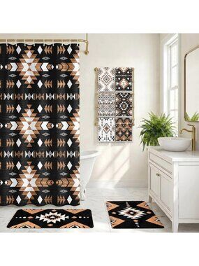 Boho Tribal Aztec Bathroom Set of 9 - Stylish Decor for Modern Bathrooms